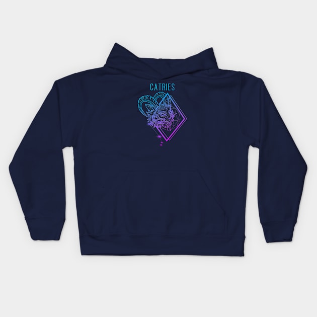 Aesthetic zodiac cattery: Aries Kids Hoodie by Blacklinesw9